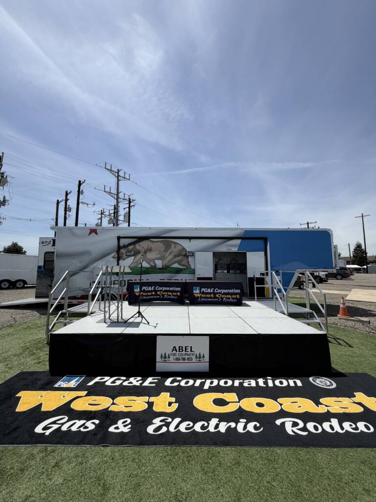 Awards stage built by W Square Event Production at the PG&E West Coast Gas and Electric Rodeo in Livermore