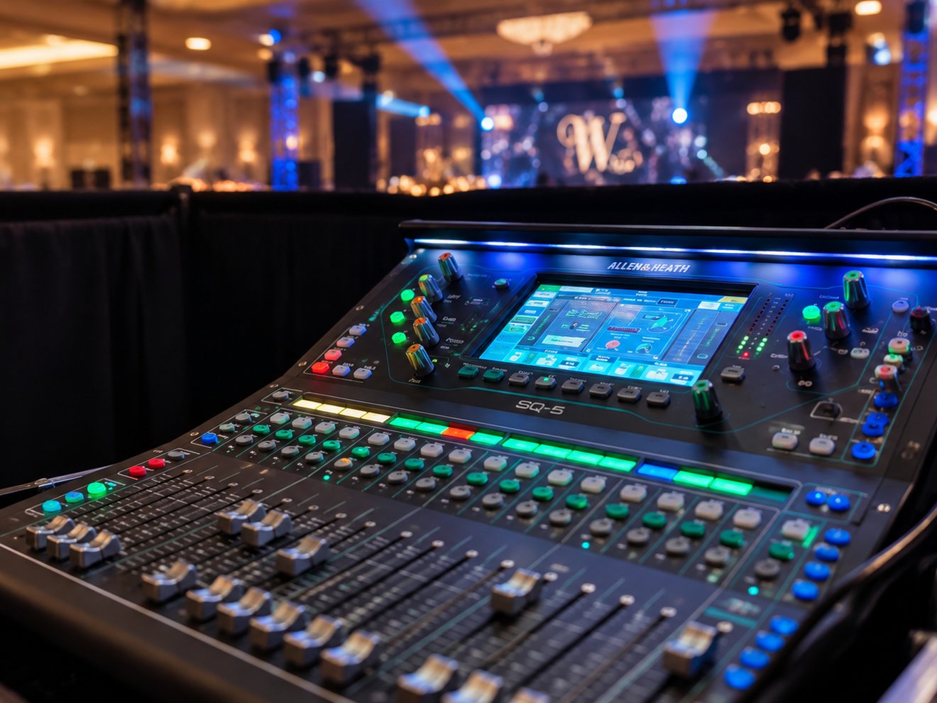 Professional audio mixing console available for AV rental in the Bay Area
