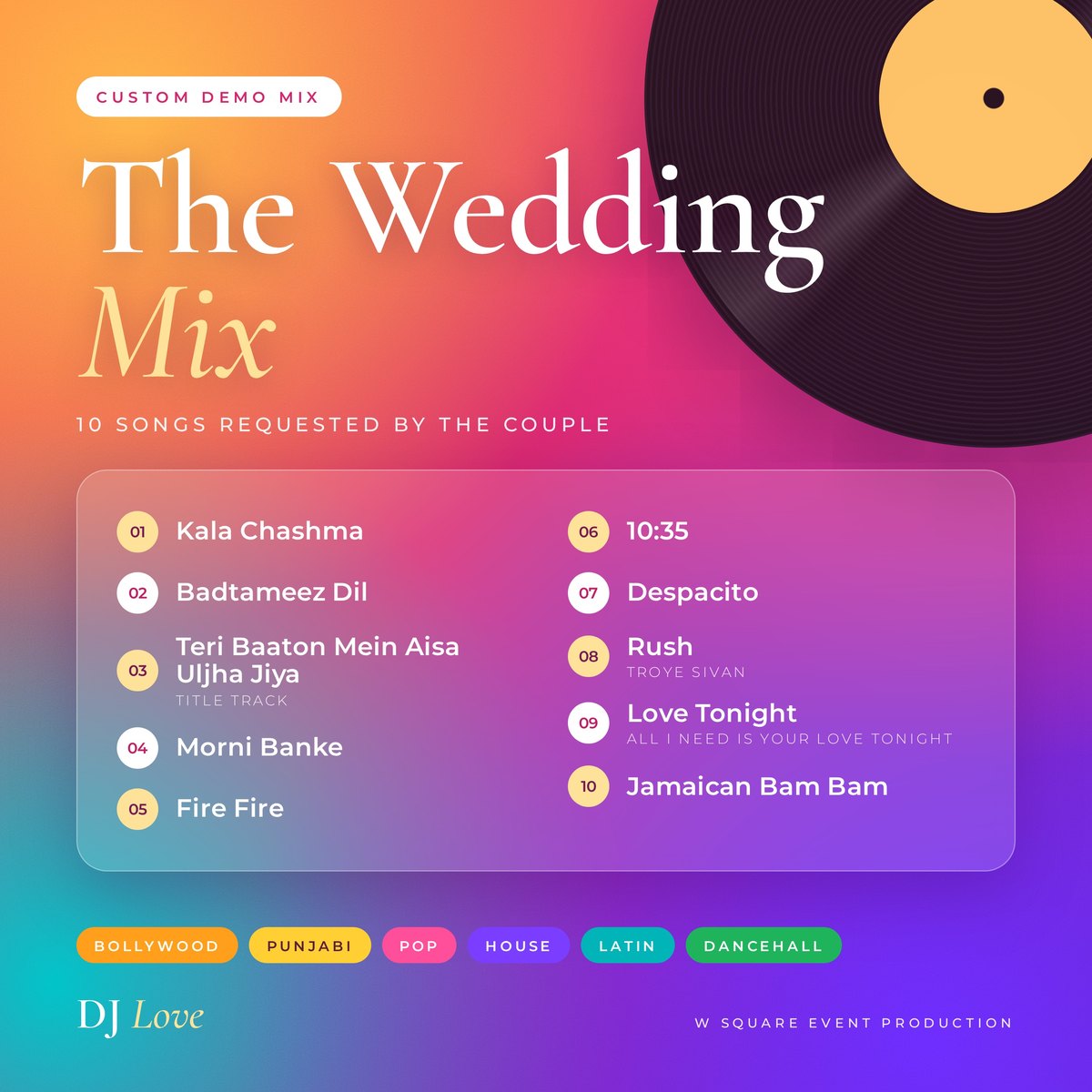 Bollywood to Bam Bam wedding demo mix cover by DJ Love