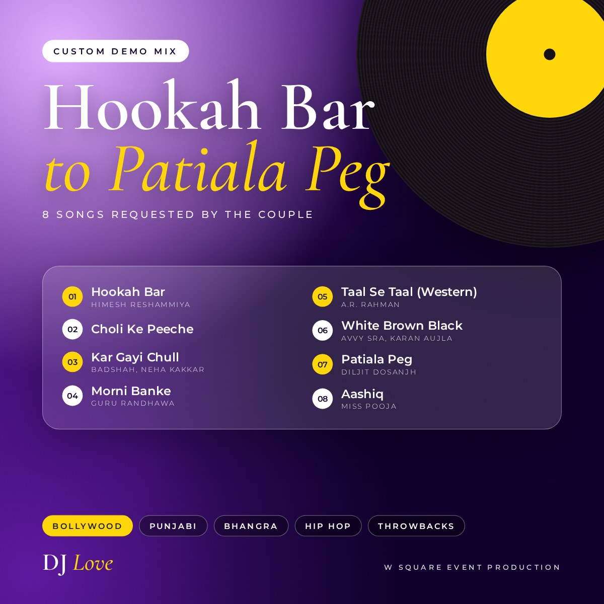 Hookah Bar to Patiala Peg wedding demo mix cover by DJ Love
