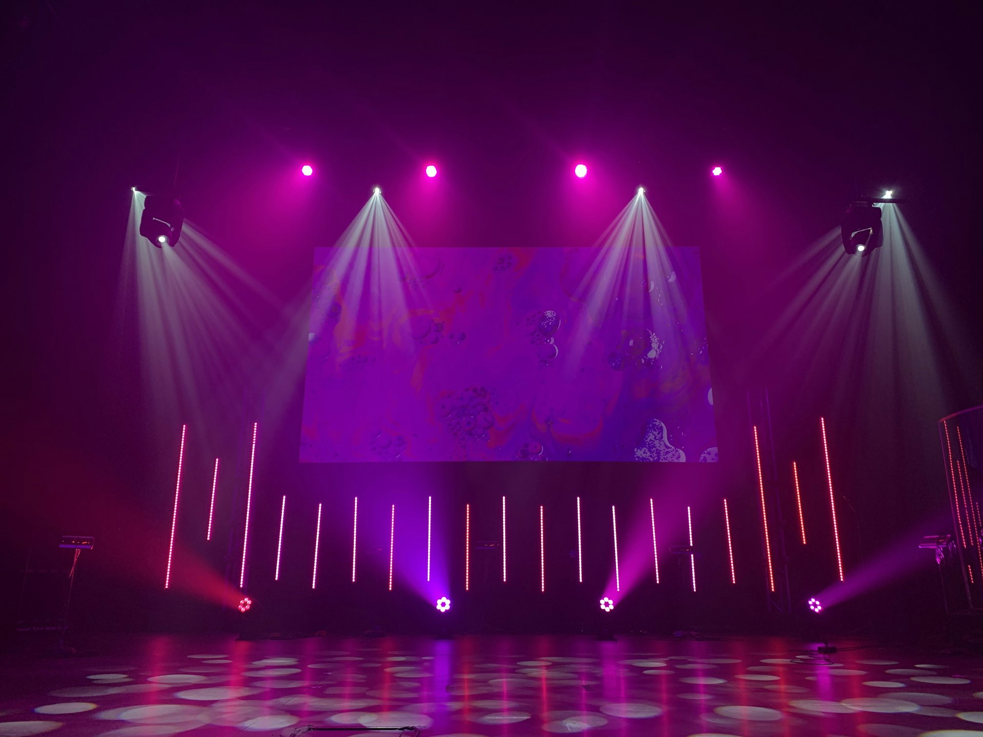 Stage visuals and lighting for LED video wall rental